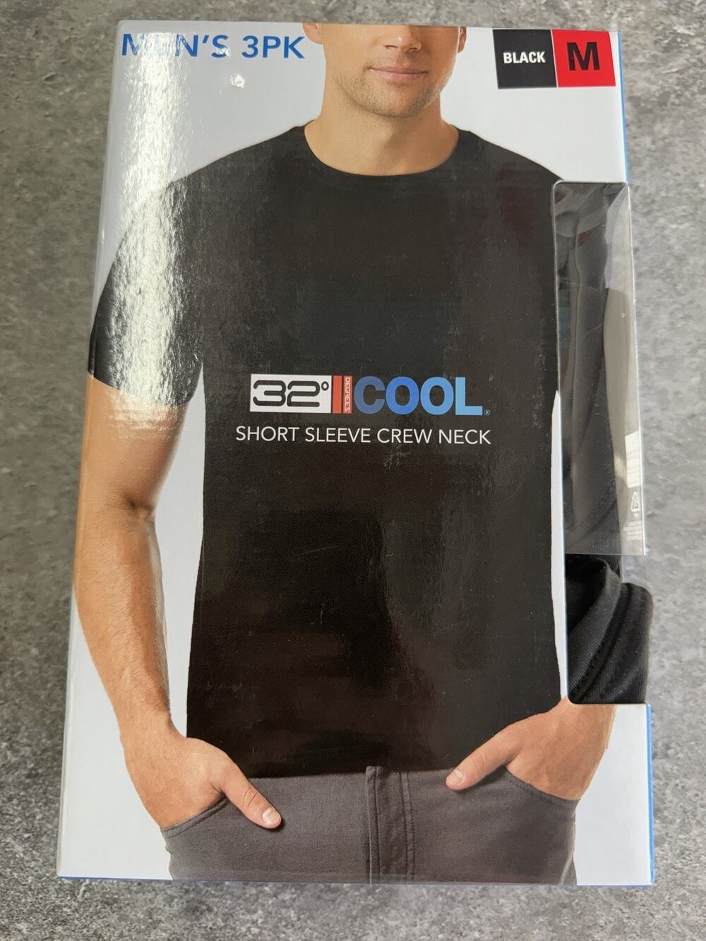 32º DEGREES 3 pack Men's Cool Tee | Black | Medium